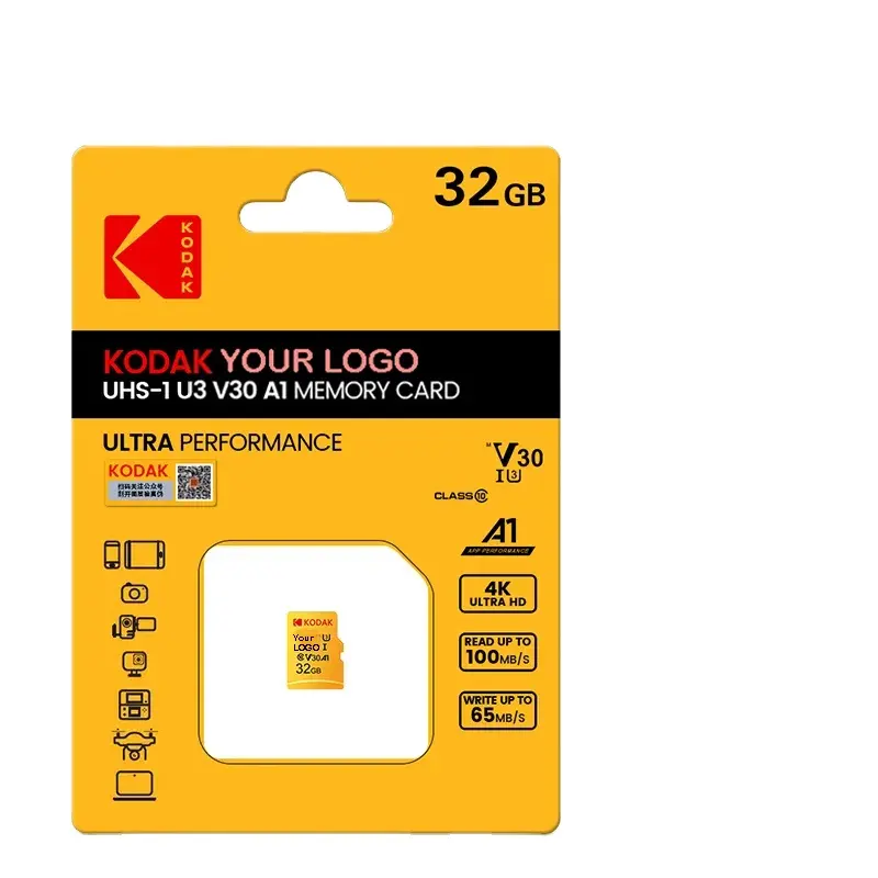 Wholesale KODAK Memory Card 16G 32G 64G 128G Class 10 HS-TF-D1 micro Full HD Video 80MB/S TF Memory card