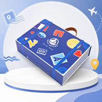 Valise de voyage bleue avec poignée de transport, emballage personnalisé pour jouets, cadeaux et présentation en magasin