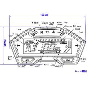 Đồng Hồ Đo Tốc Độ Xe Máy 199 Kph Mph, Máy Đo Tốc Độ Vòng Quay - Product Image 4