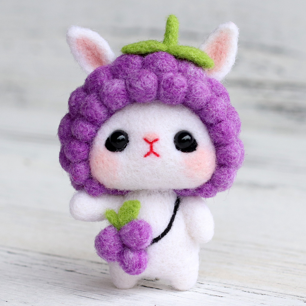 Новый стиль милый кролик кукла сделай сам животное шерсть игла валяние набор для детей