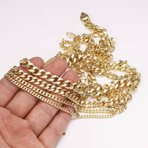 CM 보석 공장 직접 하이 퀄리티 황동 금도금 14K 오로 라미나도 쿠바 체인 목걸이 다양한 크기 남성 여성 목걸이 - Product Image 2