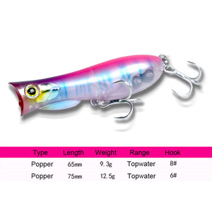 <span class=keywords><strong>Leurre</strong></span> de pêche <span class=keywords><strong>Popper</strong></span> 9.3g 12.5g Topwater appât dur longue coulée flottant modèle de Surface oscillante pour bar et <span class=keywords><strong>brochet</strong></span> - Product Image 6