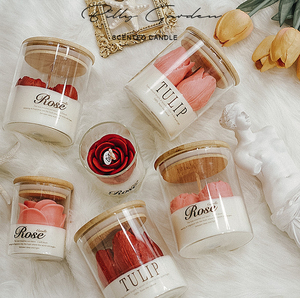 Bougie parfumée à la cire de soja biologique, en verre, faite à la main, décoration de luxe pour la maison, cadeau pour la Saint-Valentin - Product Image 1