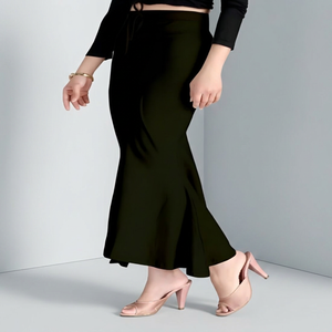 Women Rayon Midi Skirt Slim Fit Stretchable Elegant Black Ethnic Bottoms for Party Wear All Seasons - Product Image 6