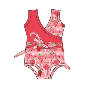 Zs2301 strawberry print Children Two Piece Swimwear Summer floral For Little Girls Baby Bikini Swimsuit For Girls Bathing Suit