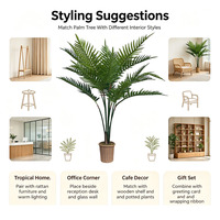 Palmier Areca Artificiel en Panier Tressé, Plante Verte Artificielle en Pot pour la Maison, le Bureau, le Salon, le Sol, le Balcon, la Cour, Décoration