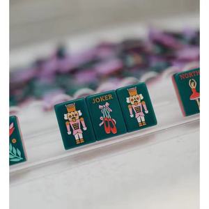 Desainer Nutcracker Christmas American Mahjong 160 Ubin Akrilik Lukisan Tangan untuk Hiburan Liburan Dekorasi Musiman - Product Image 4