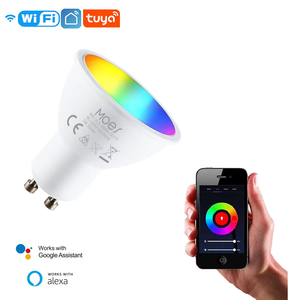 GU10 WiFi مصابيح ليد ذكية RGBW C + W مصابيح بيضاء قابلة للتخفيت تطبيق Tuya للتحكم عن بعد والعمل مع Alexa/Google - Product Image 1
