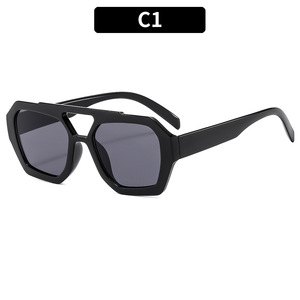 Vente Flash Lunettes de Soleil <span class=keywords><strong>Aviateur</strong></span> Double Pont Carrées Monture Plastique Épaisse Tendance Marque Célèbre Designer pour Femme - Product Image 3