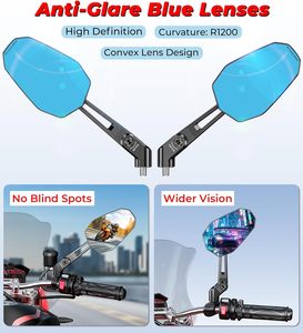 Gương chiếu hậu Hợp kim nhôm kỵ nước Phụ Kiện Xe Máy gương chiếu hậu chống chói - Product Image 6