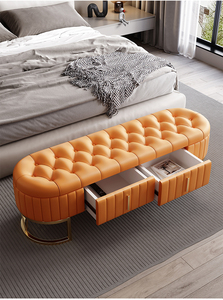 Luxurious Modern Style Bedside <strong>Stool</strong> <strong>with</strong> <strong>Storage</strong> for Bedroom Closet Sofa Shoe Changing Drawer Bench Master Bedroom Living Room - Product Image 3