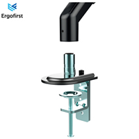 Support de bureau pour écran unique Ergofirst en aluminium et acier avec deux supports LCD, capacité de 2 à 7 kg +90° d'inclinaison et de rotation