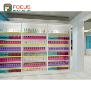 Vitrine de présentation pour extensions de cheveux personnalisées, en bois et verre, avec étagères multi-niveaux et tiroirs, pour magasin - Product Image 4