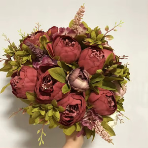 P-030 Hochwertige Künstliche Blumen Rosa Rose Pfingstrose Hortensie Hochzeits-Kussblumenball zum Aufhängen - Product Image 3