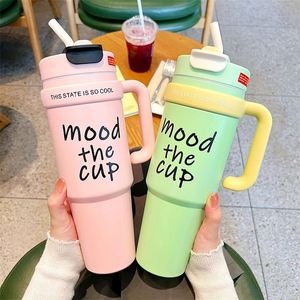OEM ODM 1000ml 34oz Tumbler with Handle Stainless Steel Insulated Adventure Travel Coffee <b>Mug</b> <b>Large</b> Capacity Water Cup Wholesale - Product Image 1