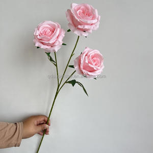 Hojas artificiales <span class=keywords><strong>de</strong></span> alta calidad, diseño novedoso <span class=keywords><strong>de</strong></span> 3 cabezas, flor rosa, diseño novedoso, venta al por mayor <span class=keywords><strong>de</strong></span> fábrica, venta al por mayor - Product Image 6