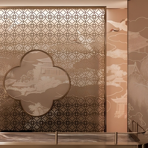 Modern Brass Wall-Mounted aluminum Panels with Circular Panel Rust Resistant Design for indoor&outdoor - Product Image 4