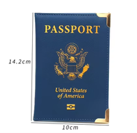 Portefeuille de voyage en cuir PU avec logo personnalisé, style américain, porte-cartes ouvert avec fente pour billet, pour passeport et autres documents