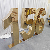 Chiffres 3D dorés pour photomaton de mariage, cadre métallique, décoration de luxe personnalisée, directement de l'usine