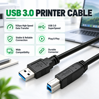 Kabel USB 3.0 WISTAR Tipe A Male ke B Male, Kabel Printer Kompatibel untuk Hard Disk Drive, Printer, Scanner, USB Hub, Monitor, dll.
