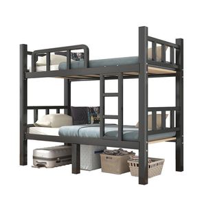 Marco de cama de acero Litera de acero de 2 capas de alta calidad para camas de metaldormitorio doble para estudiantes con escalera - Product Image 3