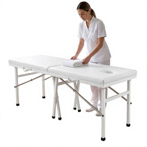 Factory Hot Sale Price Discount Portable Foldable <b>Stainless</b> <b>Steel</b> Salon Massage <b>Table</b>-Bedroom High-Density Sponge Adjustable - Product Image 4