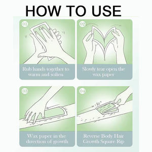 Bandes de <span class=keywords><strong>cire</strong></span> dépilatoires à usage domestique, sans chaleur, prêtes à l'emploi, application simple - Product Image 6