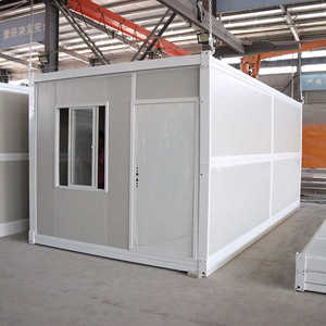 High Quality Folding Container House Flat Roof Waterproof Design Folding Portable Steel Frame Container House Garage <b>Storage</b> - Product Image 5