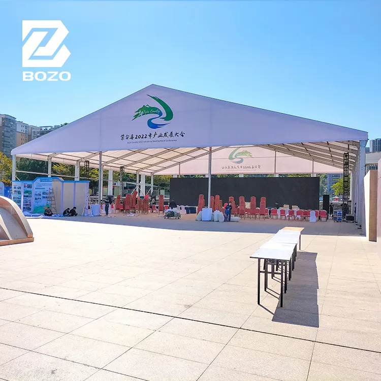 광주 Bozo 20X40M 600 사람들을위한 pvc 파이프 텐트 소재 방수 파티 텐트 이벤트 야외 무거운 의무 판매