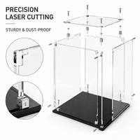 Vitrine acrylique pliable pour objets de collection, boîte de présentation cristalline anti-poussière, ensemble de présentoirs modulaires, coffret cadeau
