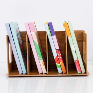 Étagère à livres en bois étagère de rangement de fichiers de bureau <span class=keywords><strong>tablette</strong></span> ordinateur support de téléphone trieur de fichiers de comptoir étagère de bureau en bambou - Product Image 2