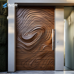 Porte d'entrée moderne en alliage d'aluminium avec panneau en verre trempé et revêtement résistant aux intempéries pour une utilisation en extérieur - Product Image 3