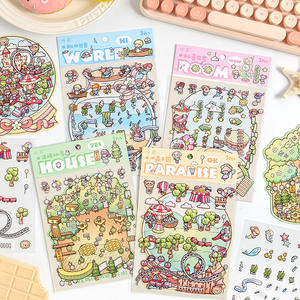 Yu3D paisaje pegatinas dibujos animados niños casa calcomanías para decoraciones navideñas - Product Image 3