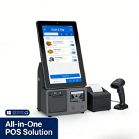 Systèmes de point de vente tout-en-un OEM ODM les plus récents, machine avec écran tactile de 15,6 pouces, imprimante thermique intégrée, appareil de caisse pour restaurants et commerces de détail