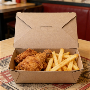 Fast Food Custom Logo 2 Compartment 350ml Takeaway Biodegradable Disposable Eco Friendly Modern Paper <b>Container</b> - Product Image 5