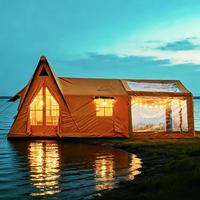 Tente gonflable d'extérieur portable, imperméable et durable, tente de camping à trois pièces