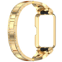 Bracelet de montre intégré en acier inoxydable incrusté de strass, étui de protection brillant pour Samsung Galaxy Fit 3 SM-R390