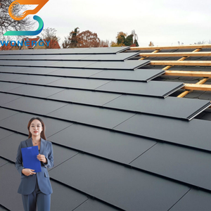 Tuiles solaires photovoltaïques, tuiles de toit solaires, panneau en acier aluminium-zinc, tuiles de toit légères revêtues de pierre - Product Image 5