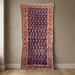 Tapis persan kurd noué à la main en laine et coton naturels 9'2'' x 4'7'' - Product Image 3