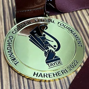 Custom Design Your Own Logo 3D Gold Metal Marathon Running Award Basketball Football Volleyball Soccer Sport Medal