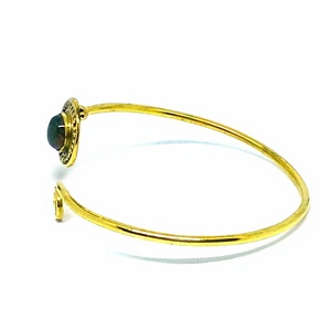 Bracelets Bracelets Naturels Labrdorite Couleur Or Cadeaux Pour Elle, Bracelets Ronds en Pierre - Product Image 3