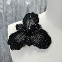 GCW-DH020 plus récent strass perle perlée Sequin 3D fleur patchs broderie dentelle Applique pour robe de mariée