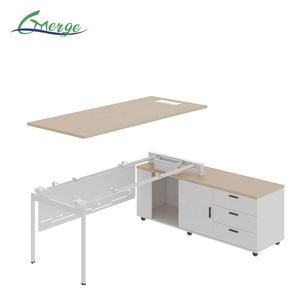 Bureau en métal en forme de L sur mesure, vente chaude, garantie 10 ans, options de couleur de bureau, rangement intégré avec armoire à dossiers - Product Image 3