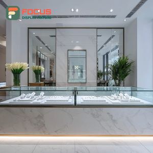 Modern Jewelry Retail Display System Wood <b>Frame</b> Brand Store Showcase Cabinet - Product Image 3