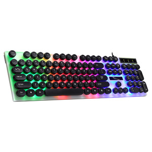 Nhà máy OEM 104-Key Punk Keycap chơi game Bàn phím Retro Keycap <span class=keywords><strong>LED</strong></span> Backlit <span class=keywords><strong>USB</strong></span> có dây chơi game Bàn phím kích thước đầy đủ chơi Game bàn phím - Product Image 6