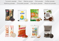 Machine d'emballage automatique avancée mini VFFS à scellage arrière pour sacs en papier de qualité alimentaire, pour poudre de curry et de cumin, avec dosage à vis sans fin