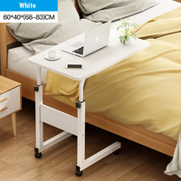 Roues de table de chevet réglables à usage médical à domicile pour hôpital, bureau amovible en bois pour bureau à domicile