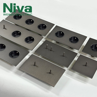 Interrupteur à bascule en laiton Niva, norme européenne, panneau métallique brossé, interrupteurs muraux électriques, vente en gros et revente prises en charge