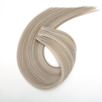 Lanxun Vente en gros de tissages de cheveux humains russes bruts doublement étirés, trame papillon avec trou central XO