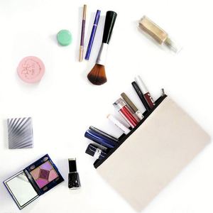 Sac de voyage en toile de coton pour maquillage, pochettes à fermeture éclair personnalisées avec logo imprimé, pour stylos, pièces de monnaie et pinceaux – Vente chaude en gros - Product Image 2